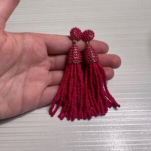Baublebar Hot Pink Fringe Earrings